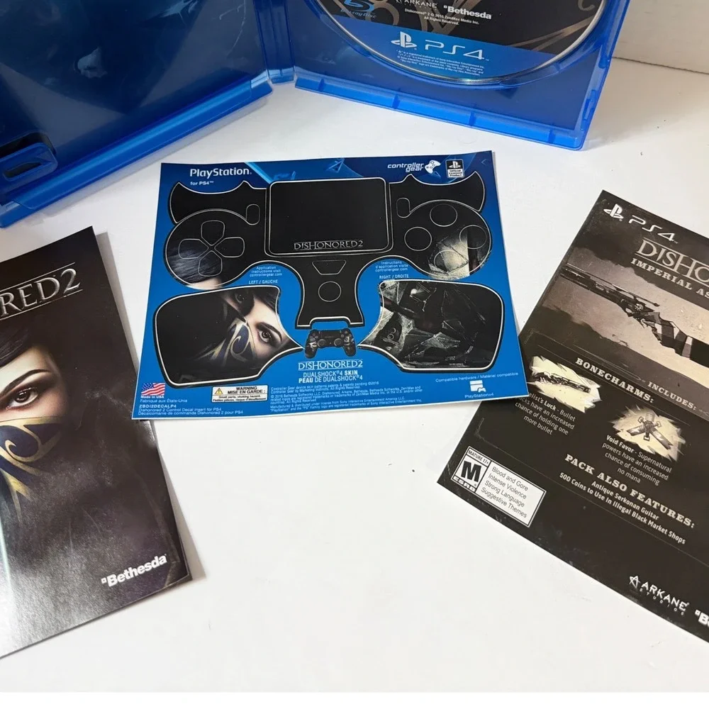 Dishonored 2 Sony PlayStation 4 PS4 Bethesda Arkane Studios with Controller Skin